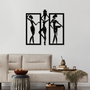 Wallity African Women Escultura de pared negra
